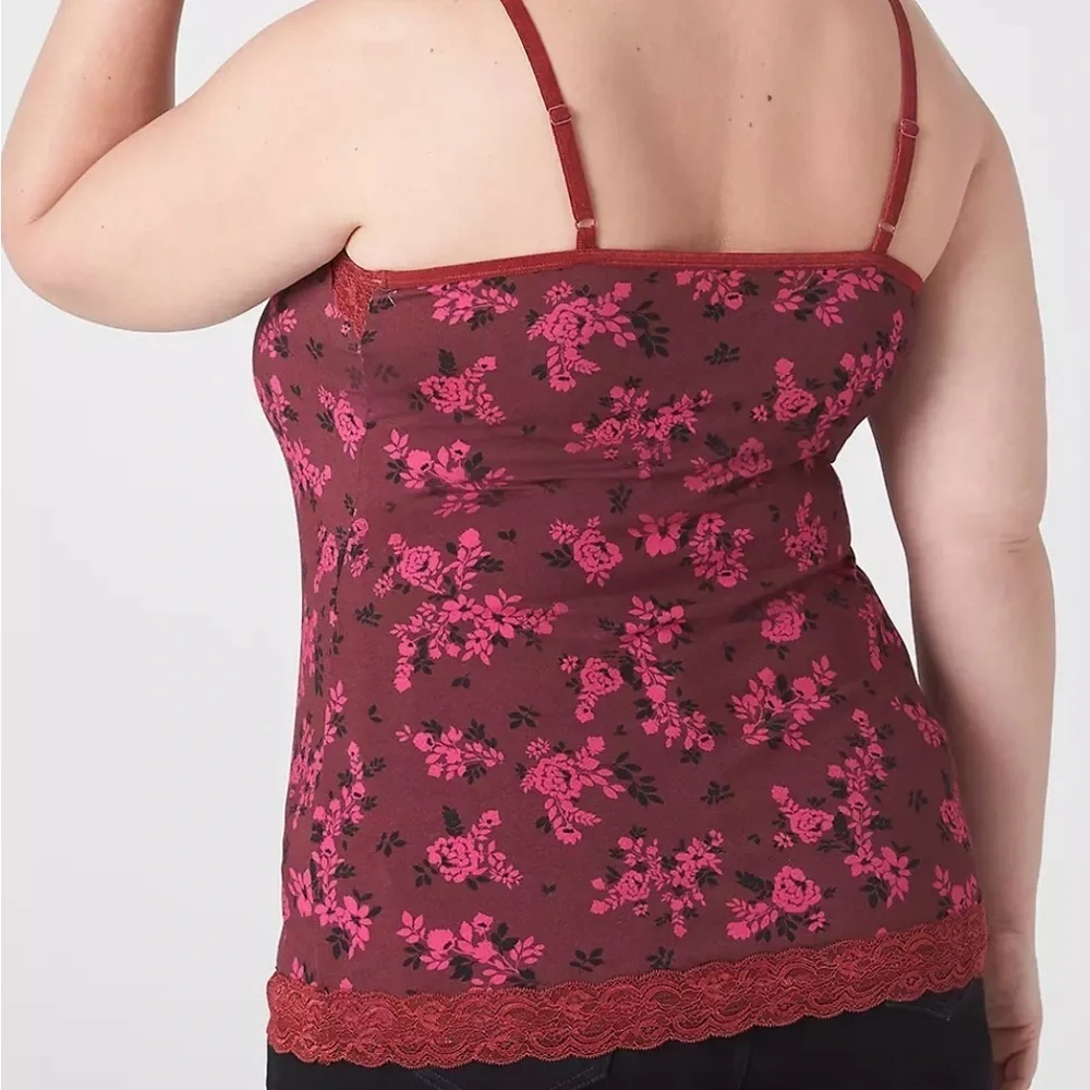 Lane Bryant Floral Lace Trim Cami - Picture 3 of 8